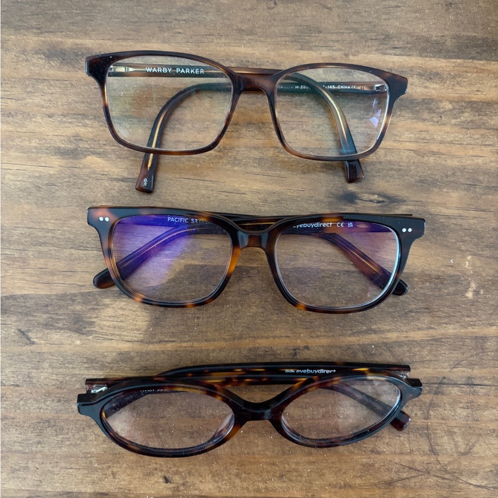 Trio of Eyeglasses ( Warby Parker + Eyebuy Direct)